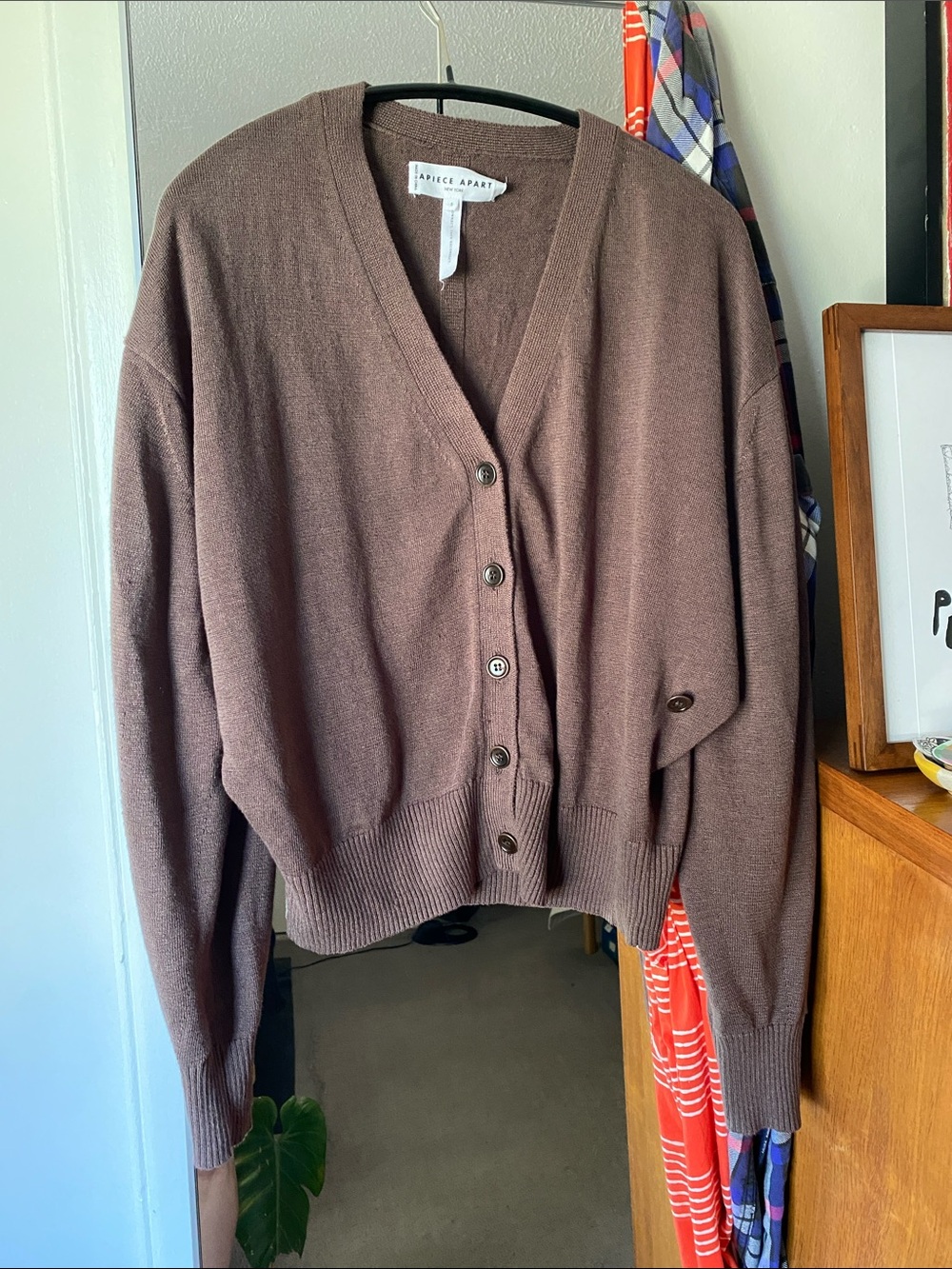 Apiece apart drippy cropped cardigan size small
